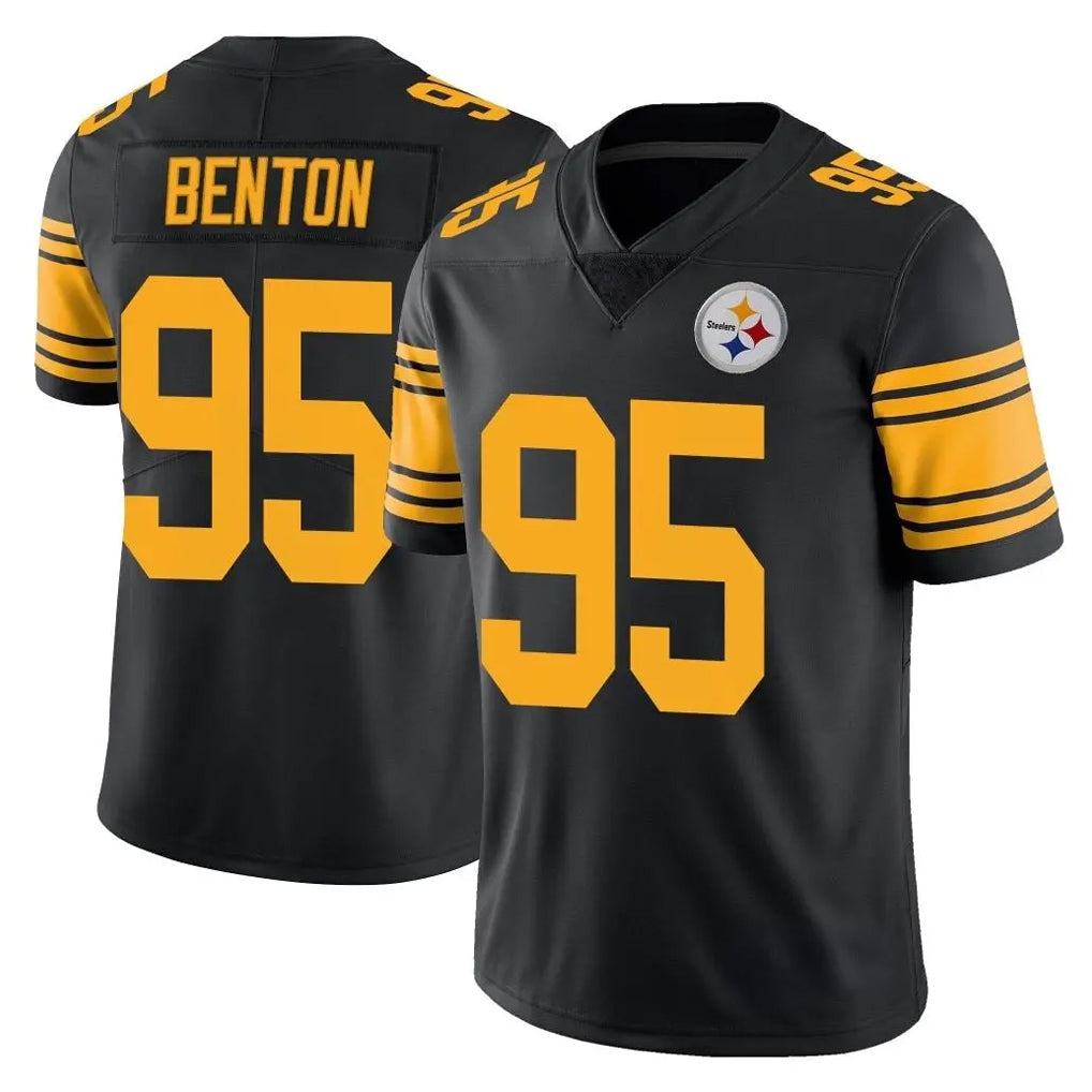 harde P.Steelers #95 Keeanu Benton Player Black Limited Color Rush Home Game Stitched Jerseys