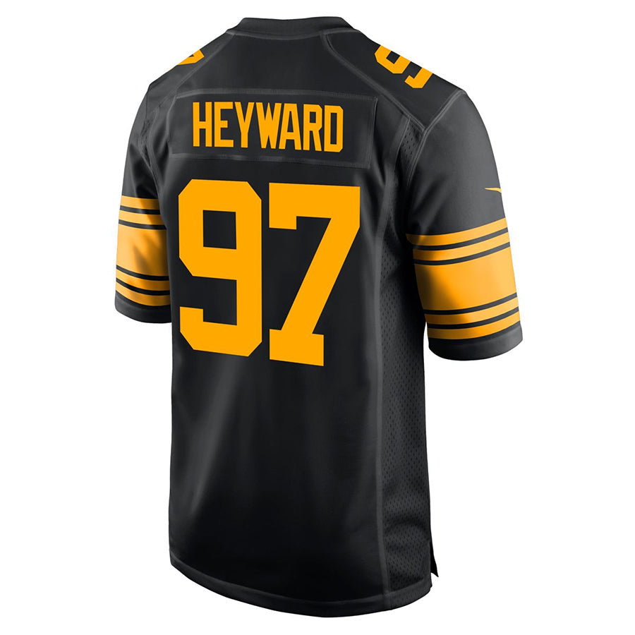 harde P.Steelers #97 Cameron Heyward Player Black Home Replica Stitched Jerseys