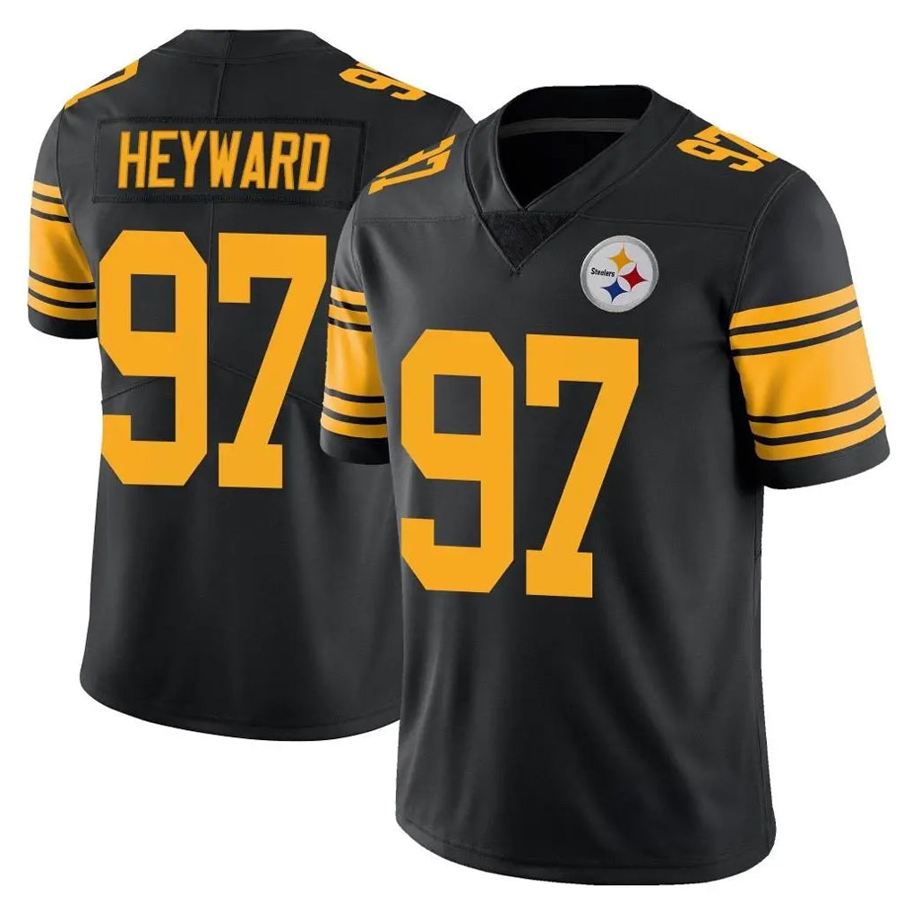 harde P.Steelers #97 Cameron Heyward Player Black Limited Color Rush Home Game Stitched Jerseys