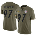 harde P.Steelers #97 Cameron Heyward Player Salute To Service Limited Olive Stitched Jerseys