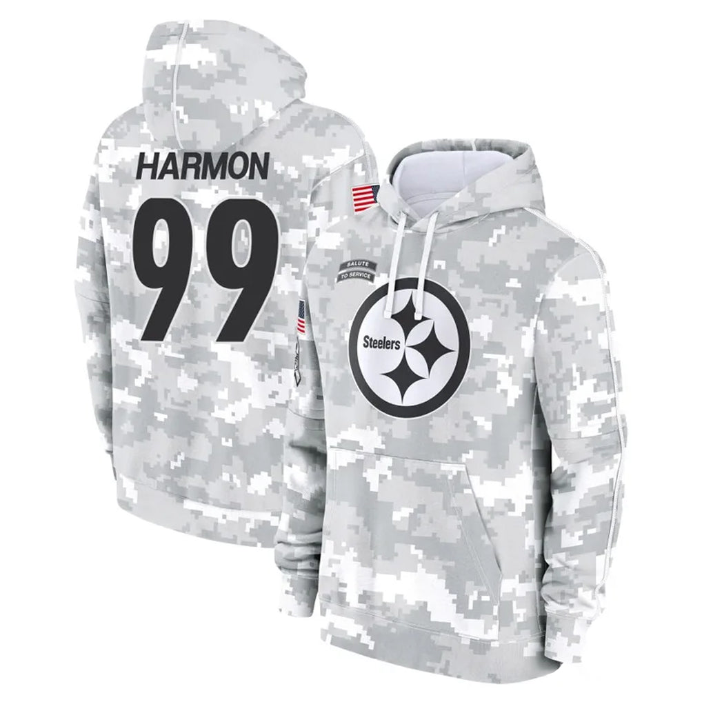 harde P.Steelers #99 Derrick Harmon Player Arctic Camo Limited Salute to Service Pullover Hoodies Game Stitched Jerseys
