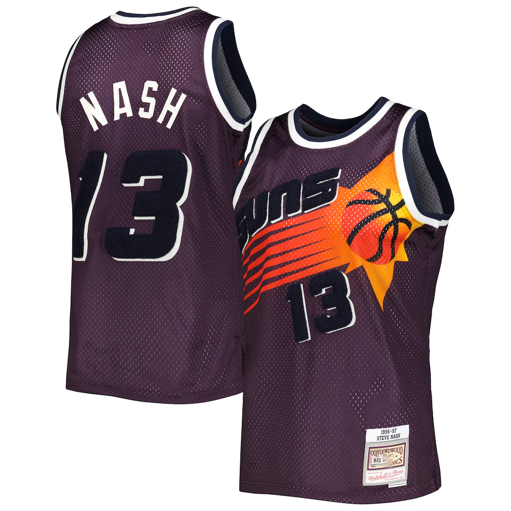 harde P.Sunss #13 Steve Nash Mitchell & Ness Purple 1996-1997 Hardwood Classics Off-Court Swingman Jerseys