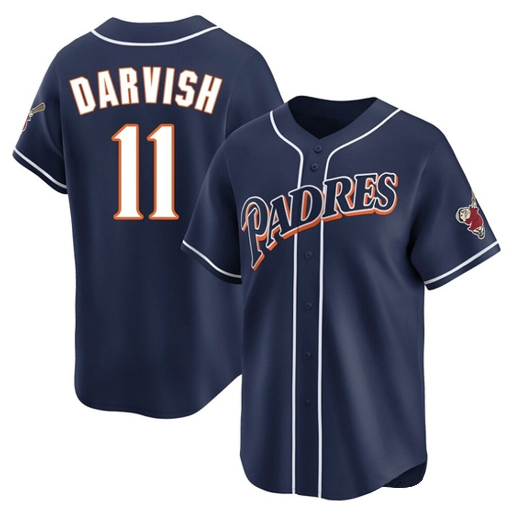 harde S.Diego Padres #11 Yu Darvish Player Navy Cooperstown Collection Limited Home Stitched Jerseys