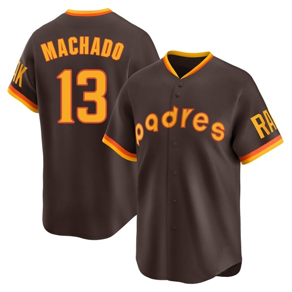 harde S.Diego Padres #13 Manny Machado Player Brown Home Cooperstown Collection Replica Game Stitched Jerseys