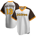 harde S.Diego Padres #13 Manny Machado Player White Home Cooperstown Collection Replica Game Stitched Jerseys