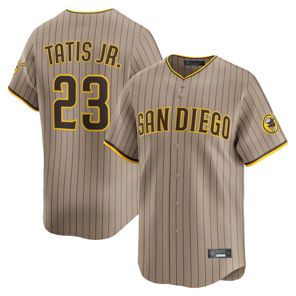 harde S.Diego Padres #23 Fernando Tatis Jr Player Khaki Home Limited Stitched Jerseys
