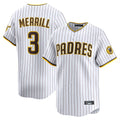 harde S.Diego Padres #3 Jackson Merrill Player White Home Limited Stitched Jerseys