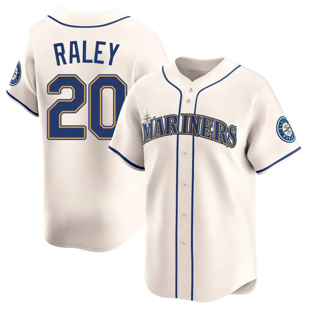 harde S.Mariners #20 Luke Raley Player Cream Home Limited Stitched Jerseys
