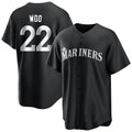 harde S.Mariners #22 Bryan Woo Player Black Home Limited Stitched Jerseys