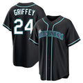 harde S.Mariners #24 Ken Griffey Jr Player Black Fashion Home Limited Stitched Jerseys