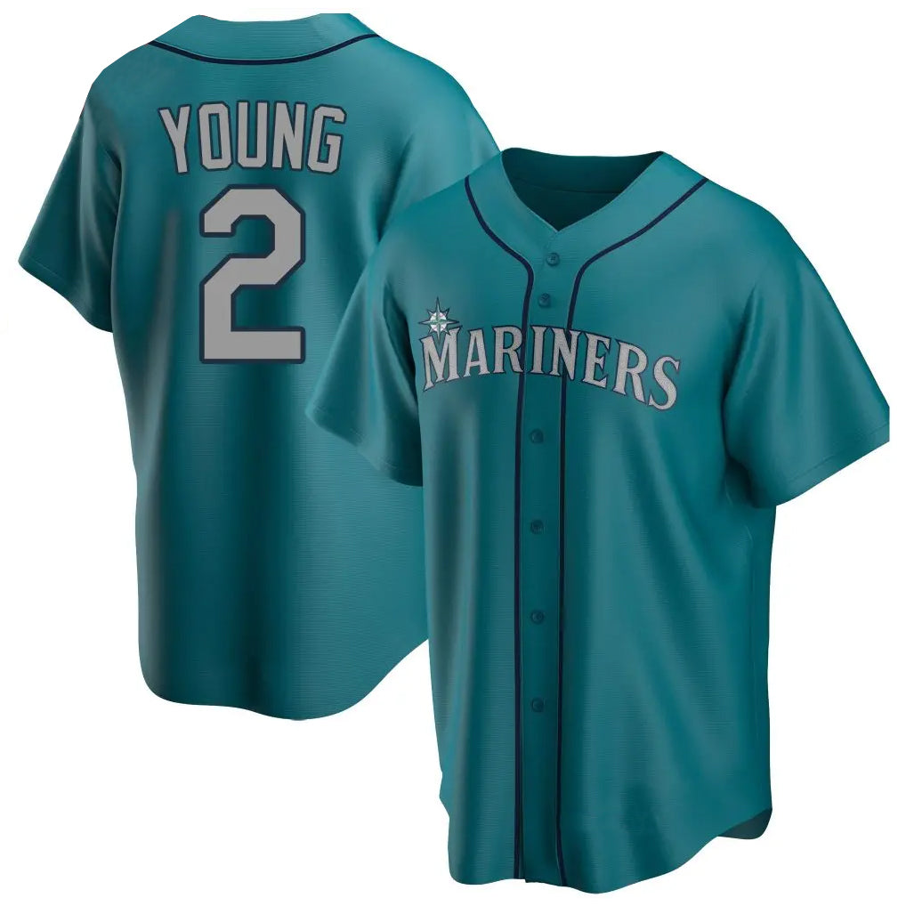 harde S.Mariners #2 Cole Young Player Teal Home Game Stitched Jerseys
