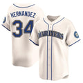 harde S.Mariners #34 Felix Hernandez Player Cream Home Limited Stitched Jerseys