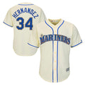 harde S.Mariners #34 Felix Hernandez Player Cream Majestic Home Cool Base Limited Stitched Jerseys