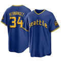 harde S.Mariners #34 Felix Hernandez Player Royal City Connect Home Game Stitched Jerseys