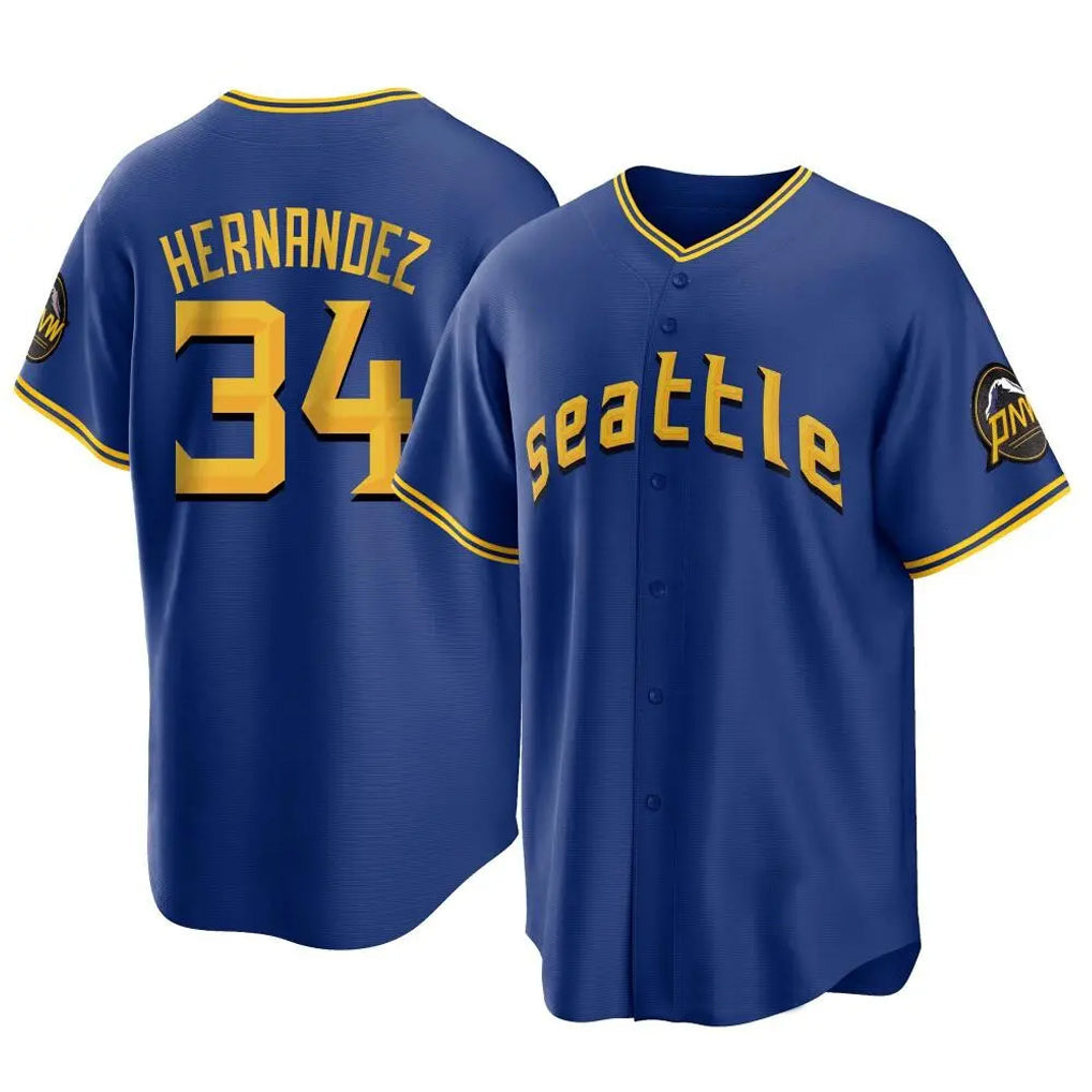 harde S.Mariners #34 Felix Hernandez Player Royal City Connect Home Game Stitched Jerseys