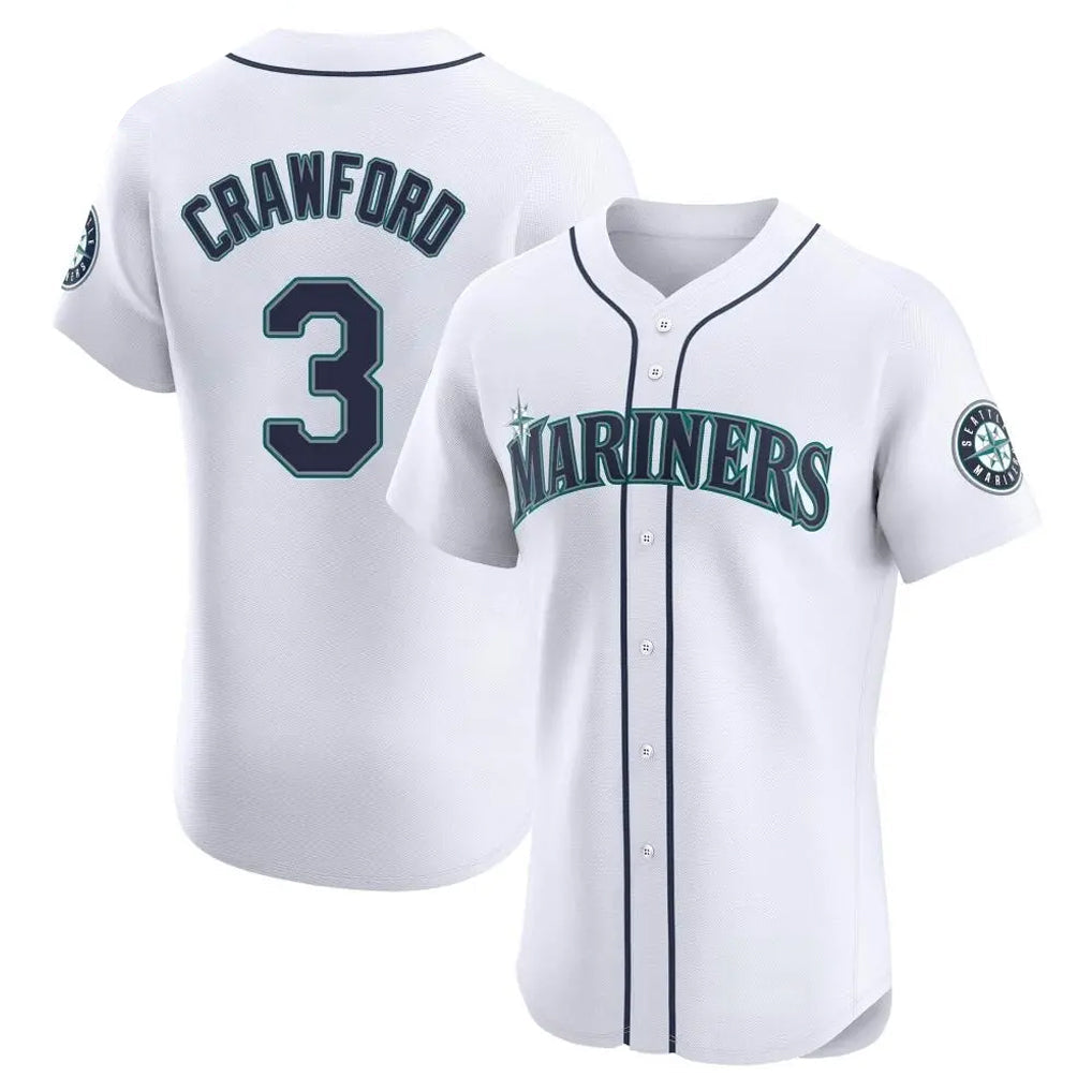 harde S.Mariners #3 J.P. Crawford Player White Home Limited Elite Stitched Jerseys