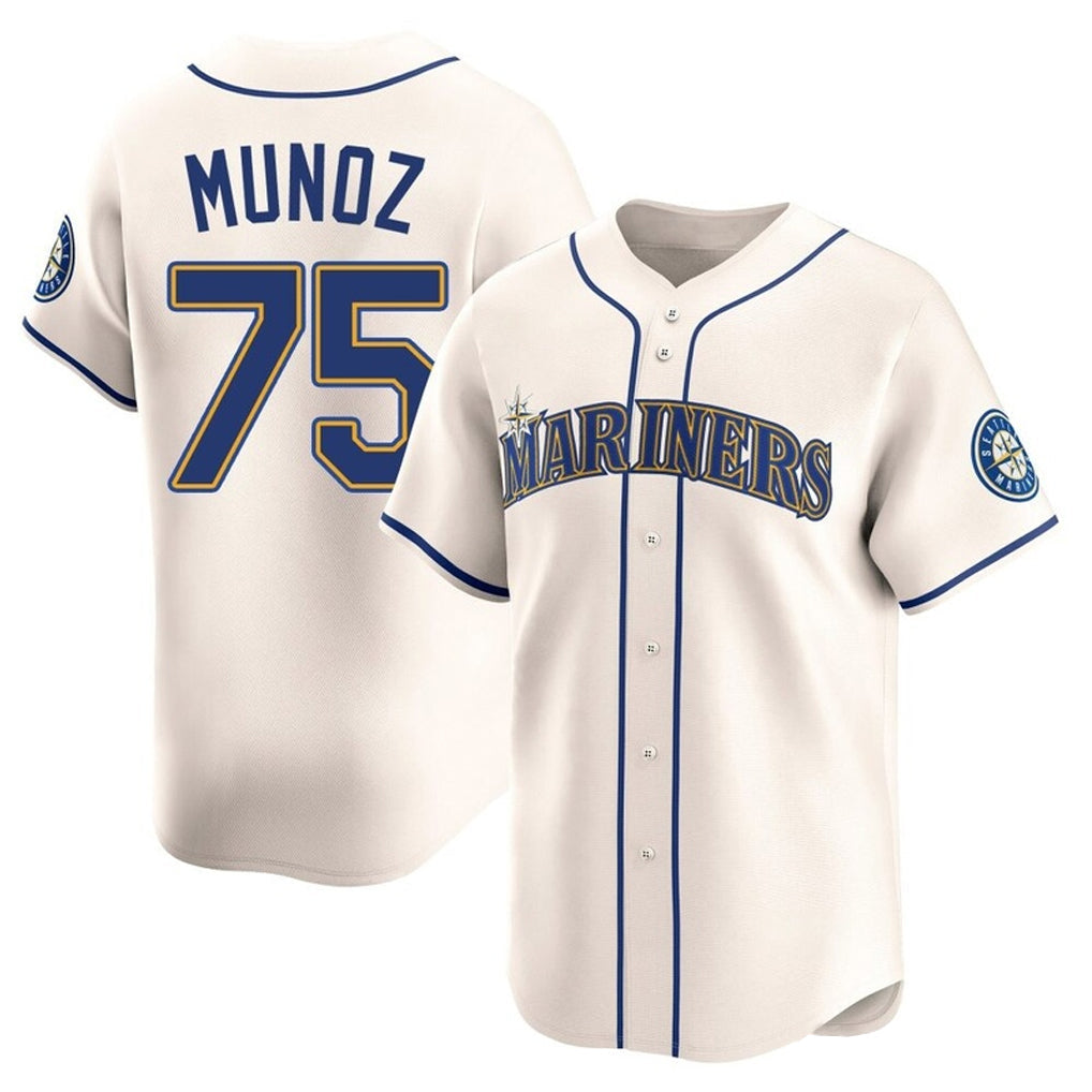 harde S.Mariners #75 Andres Munoz Player Cream Home Limited Stitched Jerseys