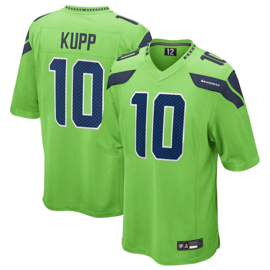 harde S.Seahawks #10 Cooper Kupp Player Green Game Replica Stitched Jerseys