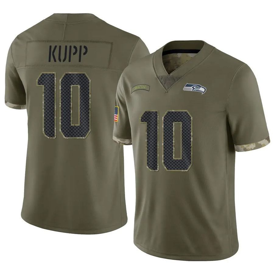 harde S.Seahawks #10 Cooper Kupp Player Salute to Service Olive Stitched Jerseys
