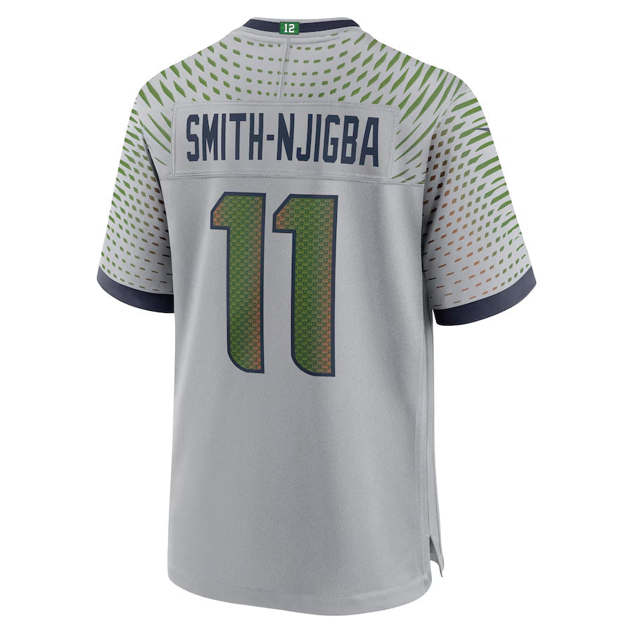 harde S.Seahawks #11 Jaxon Smith-Njigba Player Grey Rivalries Collection Game Stitched Jerseys