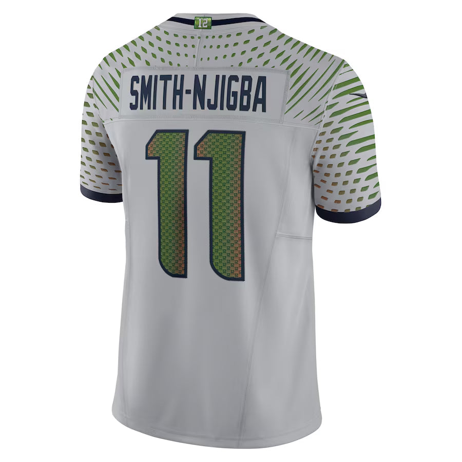 harde S.Seahawks #11 Jaxon Smith-Njigba Player Grey Rivalries Collection Limited Stitched Jerseys