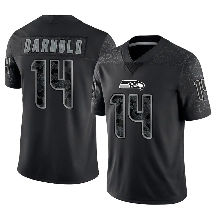harde S.Seahawks #14 Sam Darnold Player Black RFLCTV Limited Football Jerseys