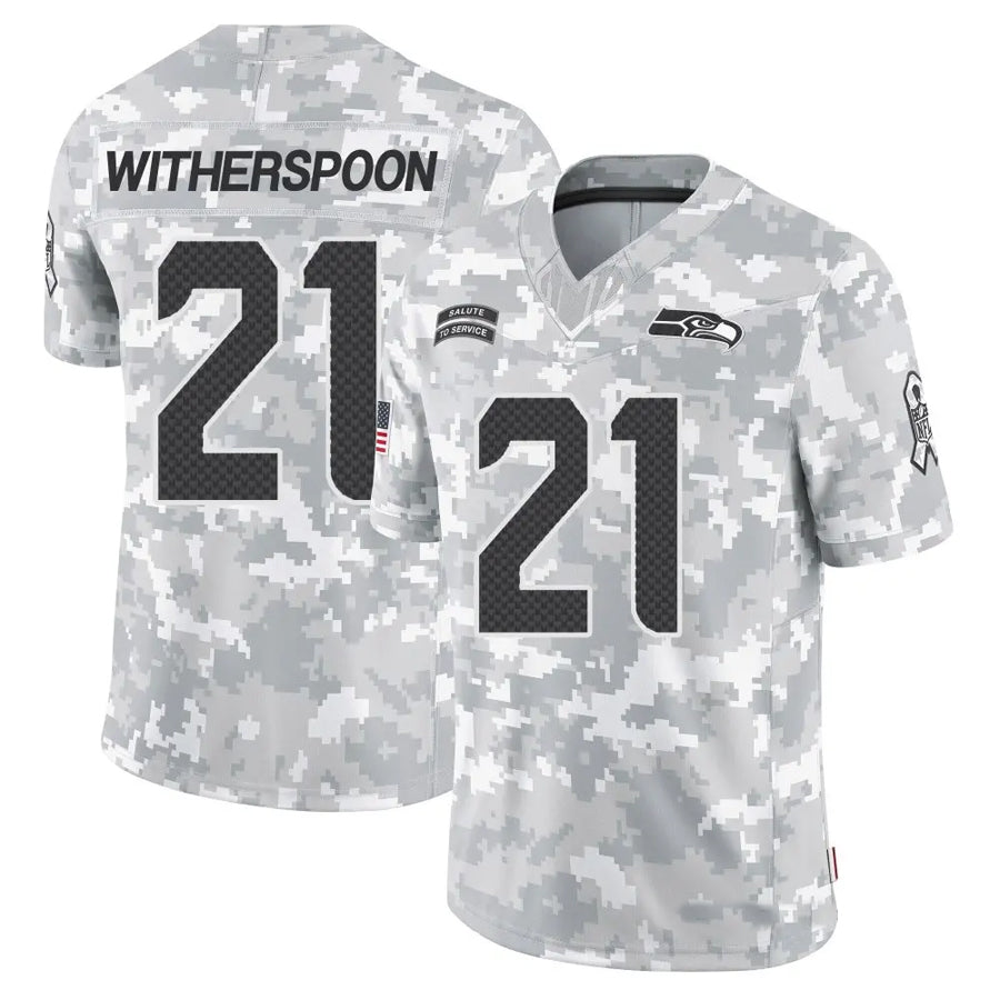 harde S.Seahawks #21 Devon Witherspoon Player Arctic Camo Salute to Service Limited Stitched Jerseys