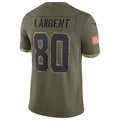 harde S.Seahawks #80 Steve Largent Player Salute to Service Olive Stitched Jerseys