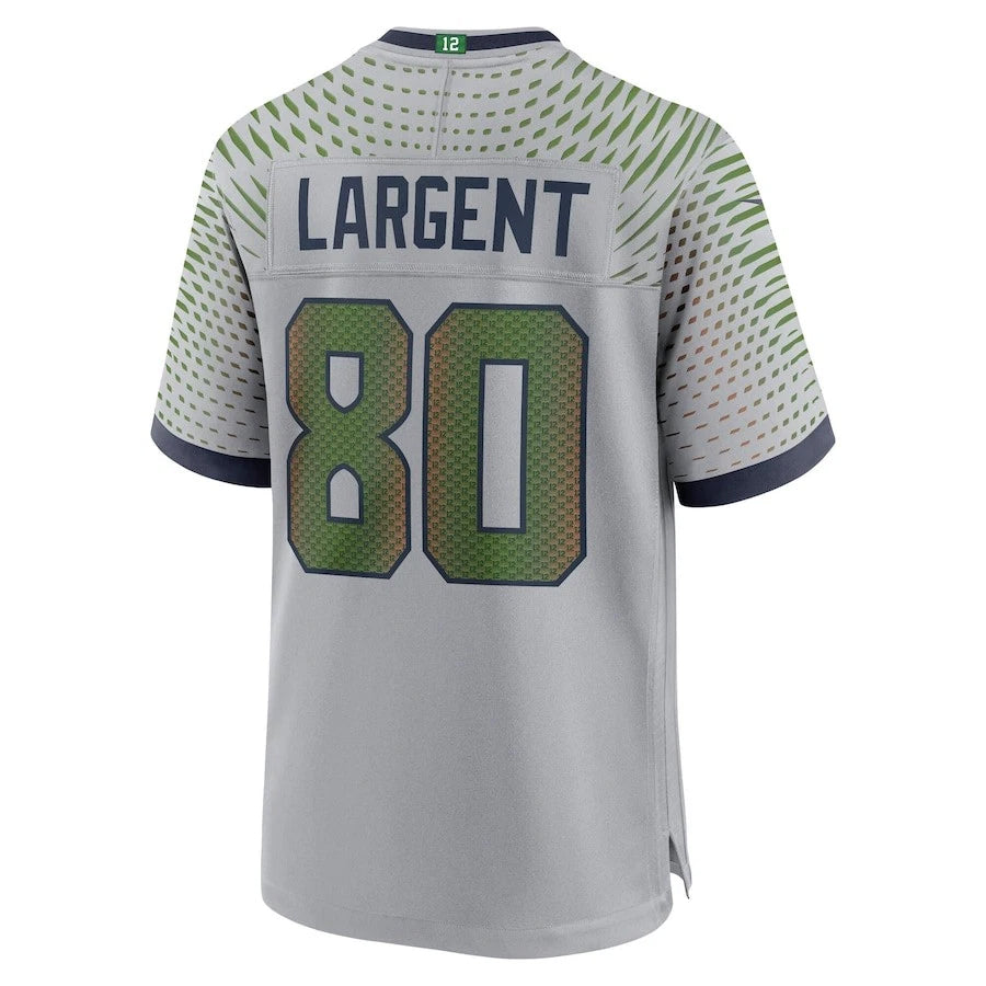 harde S.Seahawks #80 Steve Largent Player Wolf Gray Rivalries Collection Game Stitched Jerseys