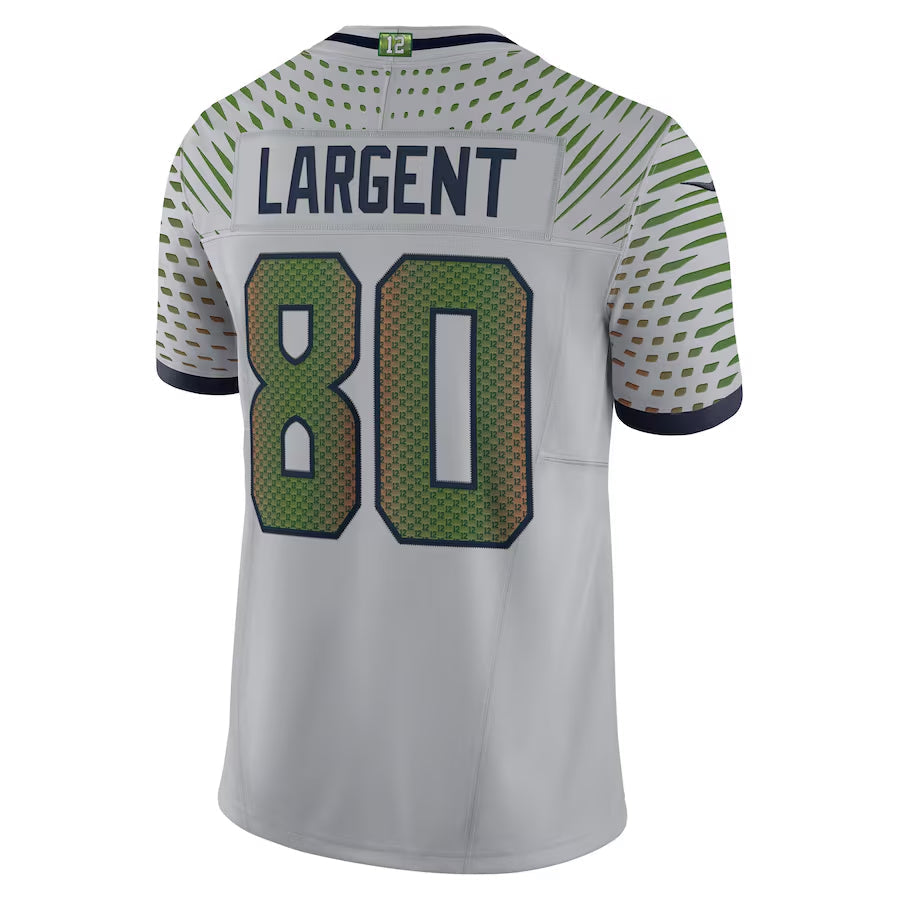 harde S.Seahawks #80 Steve Largent Player Wolf Gray Rivalries Collection Limited Stitched Jerseys