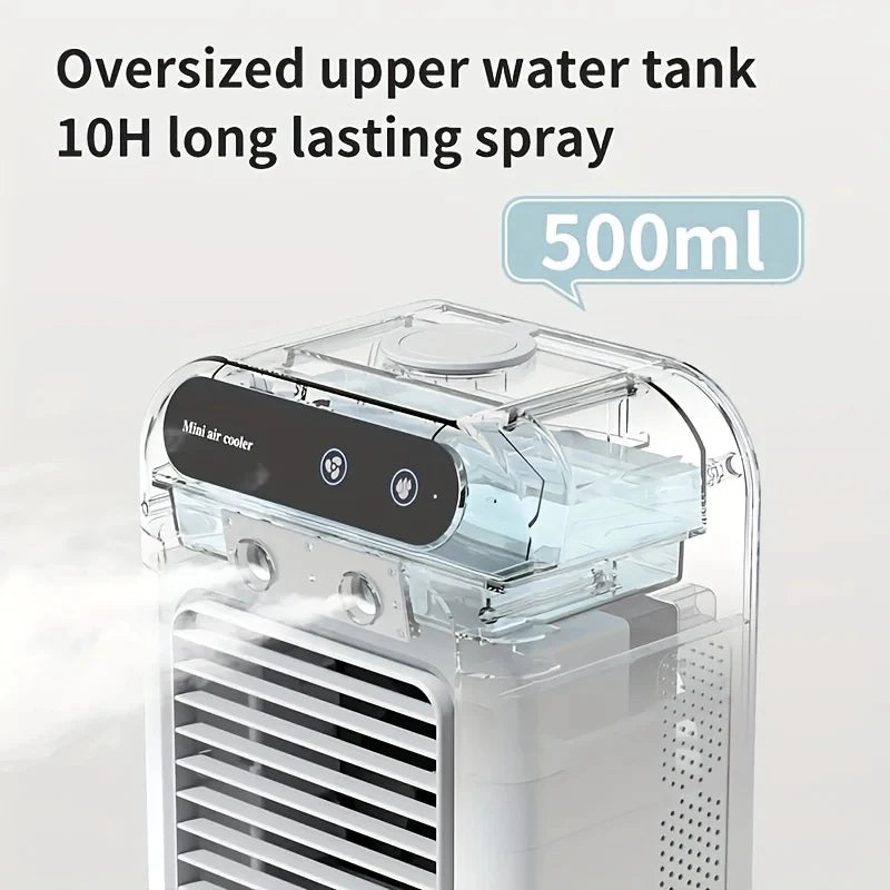 Mini Mute Air Conditioning Fan Portable Desktop Air Cooler with Humidification USB Rechargeable for Household Home Office