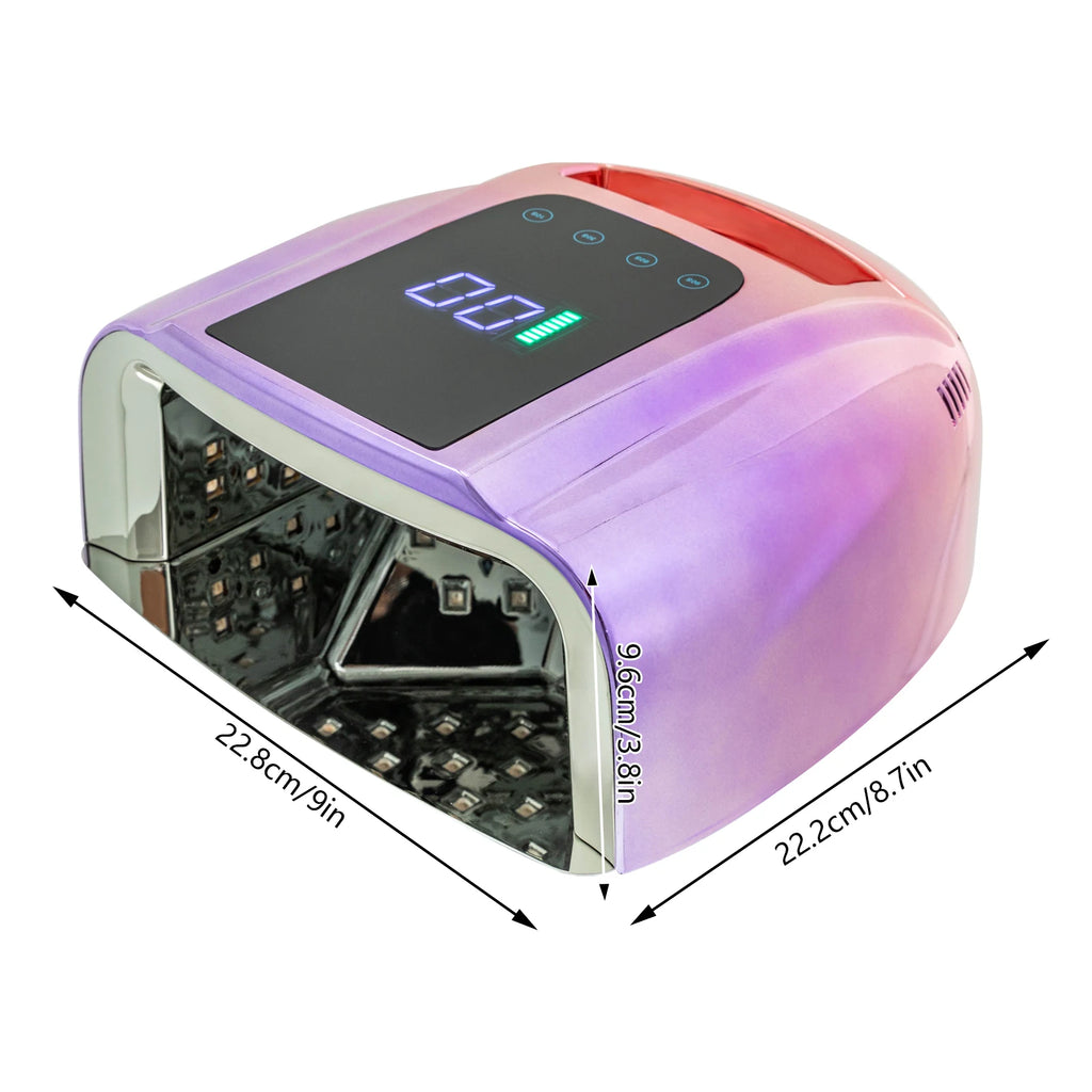 Nail Dryer Professional Rechargeable 96W 42-Bead UV LED Portable Cordless Gel Nail Lamp Machine with Removable Stainless Steel