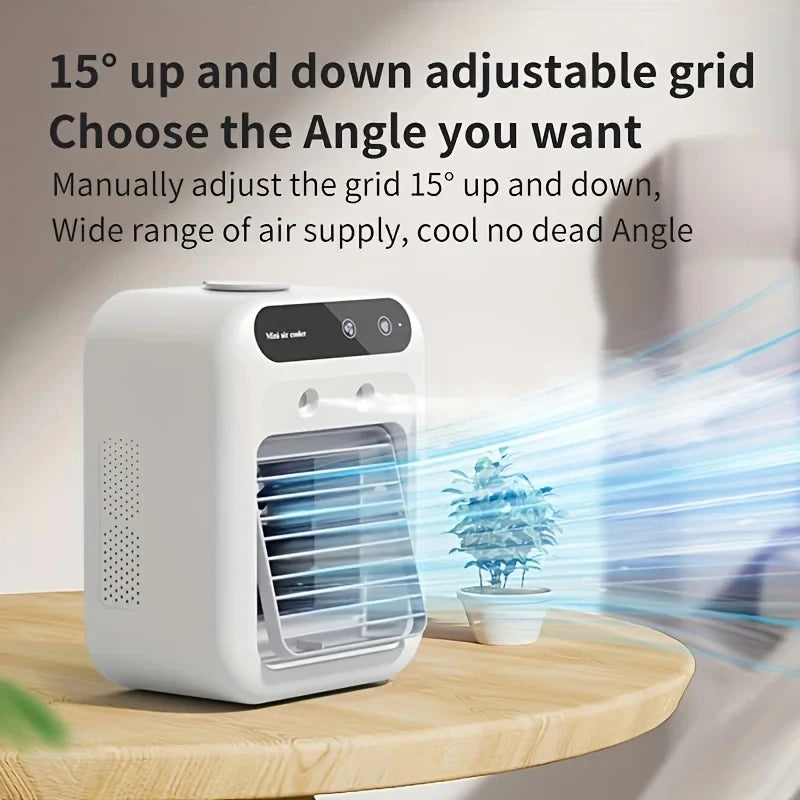 Mini Mute Air Conditioning Fan Portable Desktop Air Cooler with Humidification USB Rechargeable for Household Home Office