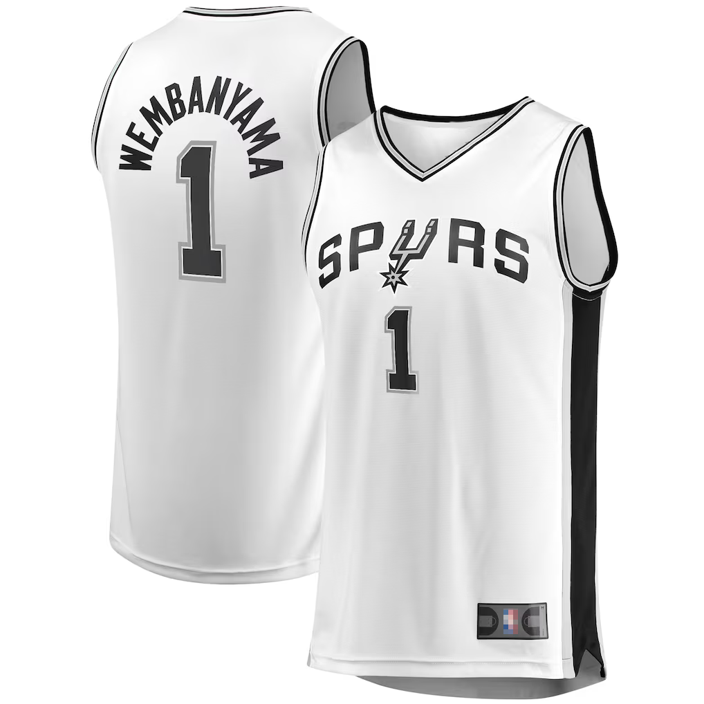 harde SA.Spurs #1 Victor Wembanyama Fanatics White Fast Break Replica Player Jerseys - Association Edition