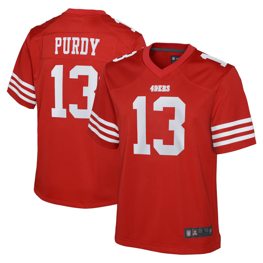 harde SF.49ers #13 Brock Purdy Player Scarlet Home Game Stitched Jerseys
