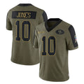 harde SF.49ers #10 Mac Jones Player Olive Salute To Service Limited Game Stitched Jerseys