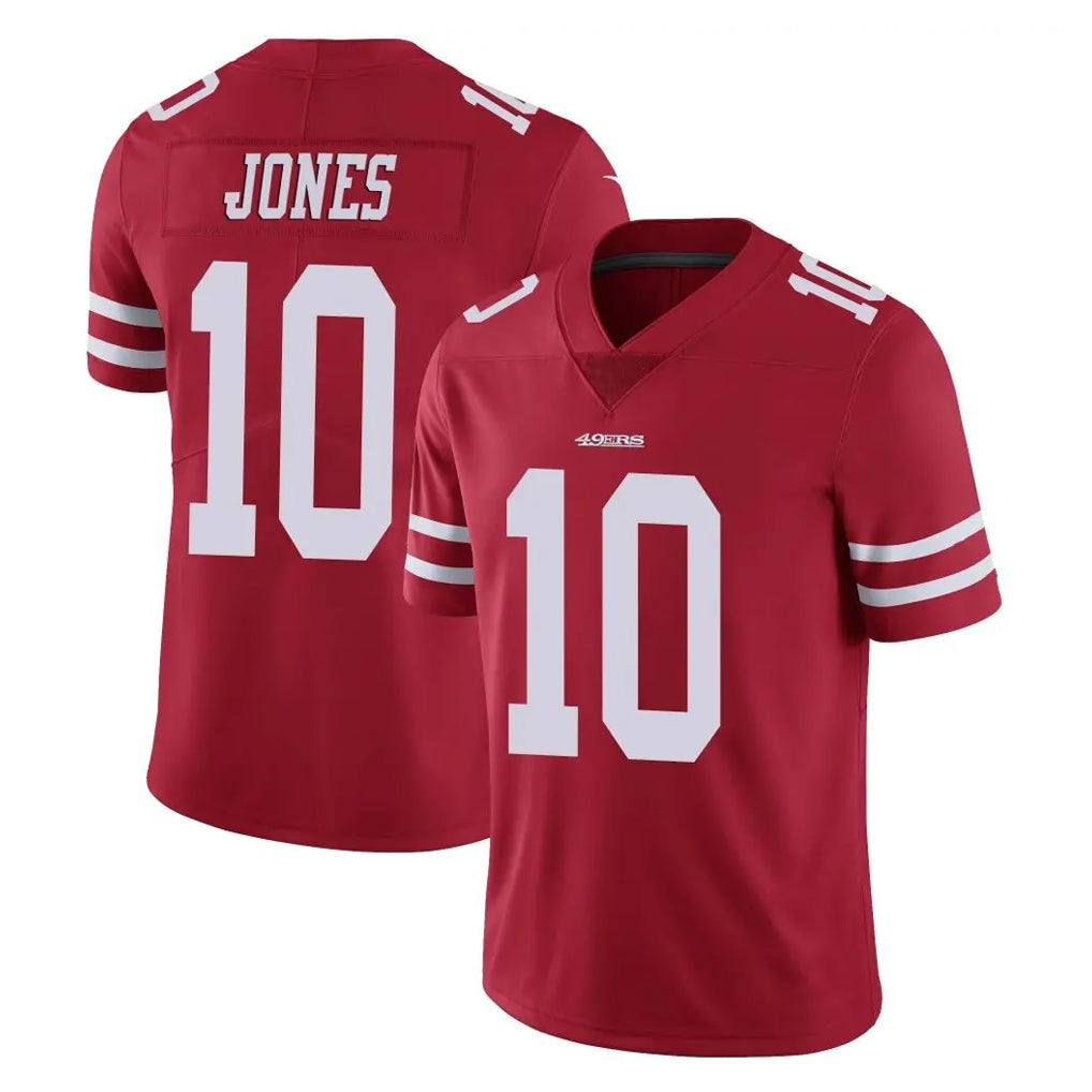 harde SF.49ers #10 Mac Jones Player Red Limited Vapor Untouchable Home Game Stitched Jerseys