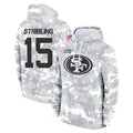 harde SF.49ers #15 De'Zhaun Stribling Player Arctic Camo Limited Salute to Service Pullover Hoodies Game Stitched Jerseys