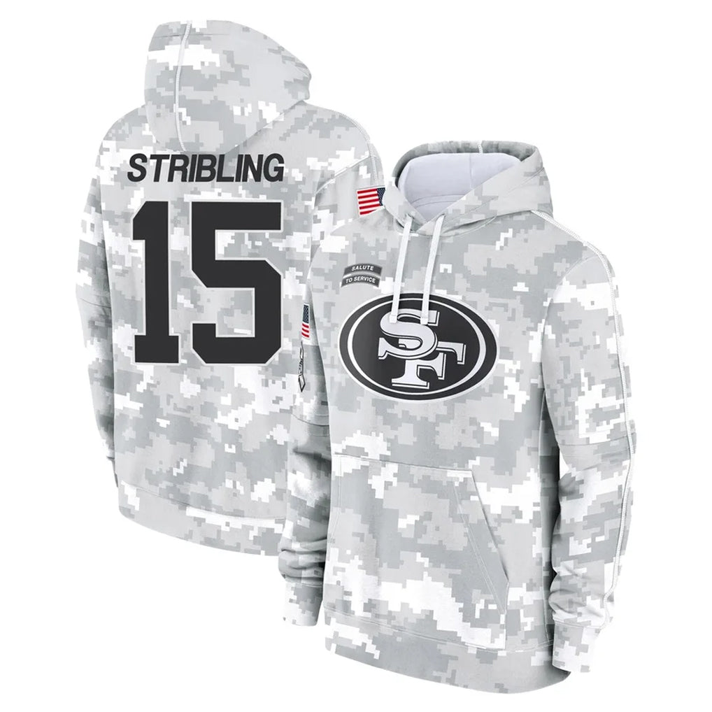 harde SF.49ers #15 De'Zhaun Stribling Player Arctic Camo Limited Salute to Service Pullover Hoodies Game Stitched Jerseys