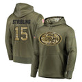 harde SF.49ers #15 De'Zhaun Stribling Player Olive Salute to Service Pullover Hoodie Home Game Stitched Jerseys
