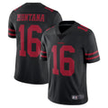 harde SF.49ers #16 Joe Montana Player Black Vapor Untouchable Limited Throwback Stitched Jerseys