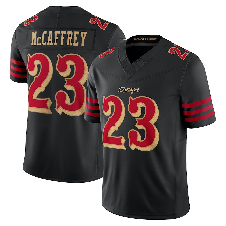harde SF.49ers #23 Christian McCaffrey Player Rivalries Collection Vapor Limited Black  Stitched Jerseys