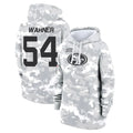 harde SF.49ers #54 Fred Warner Player Arctic Camo Salute to Service Hoodies Stitched Jerseys