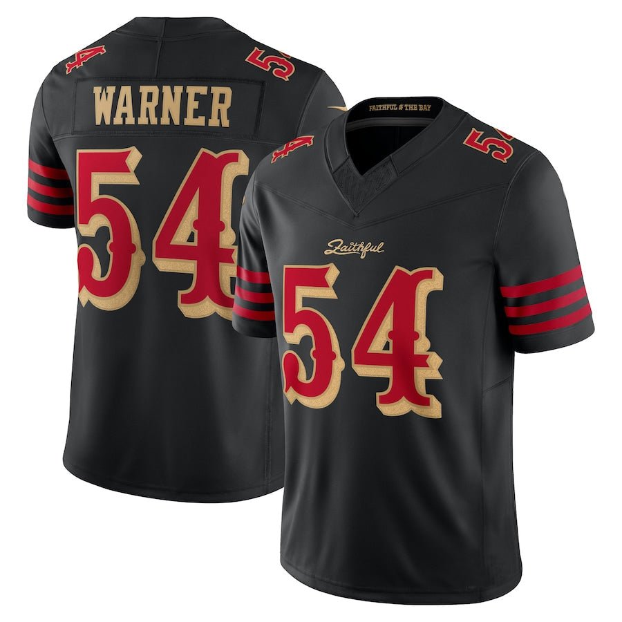harde SF.49ers #54 Fred Warner Player Rivalries Collection Vapor Limited Black Stitched Jerseys