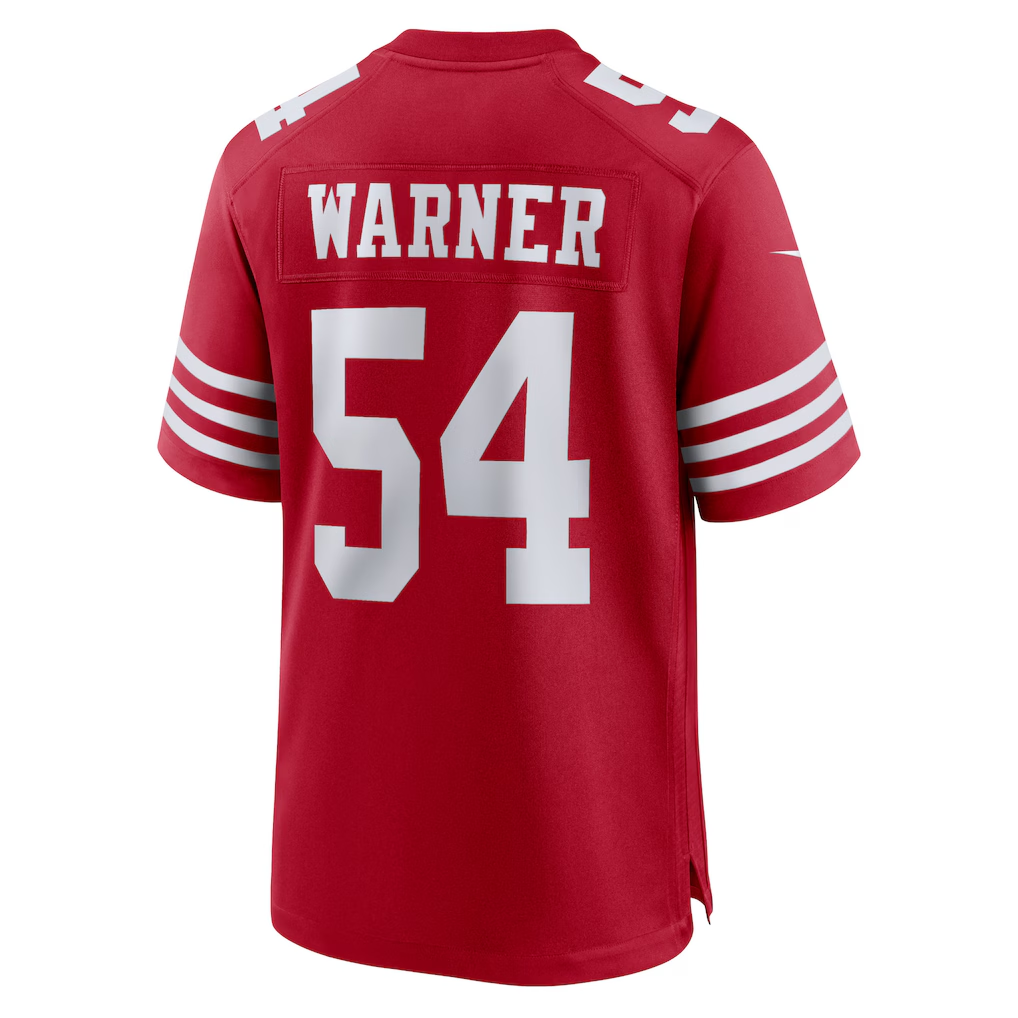 harde SF.49ers #54 Fred Warner Scarlet Player Game Stitched Jerseys