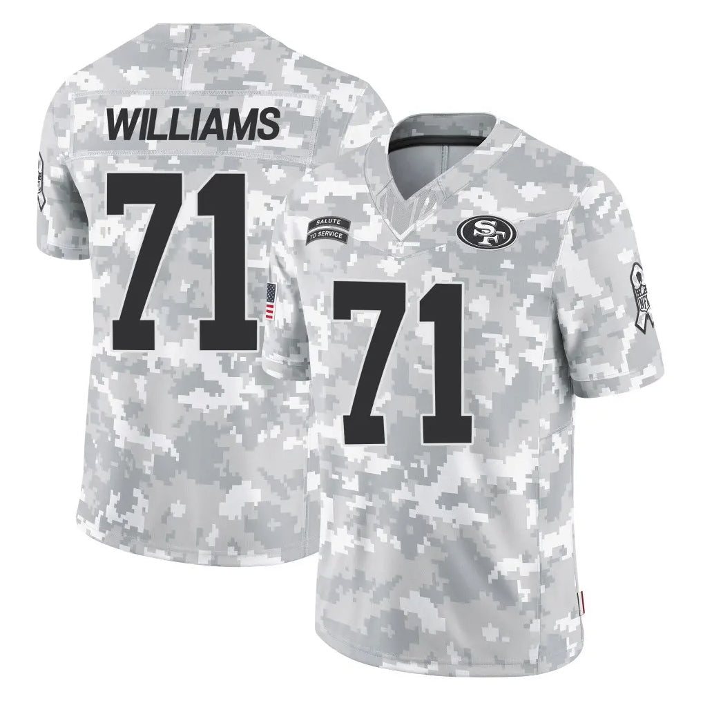 harde SF.49ers #71 Trent Williams Player Arctic Camo Limited Salute To Service Home Game Stitched Jerseys