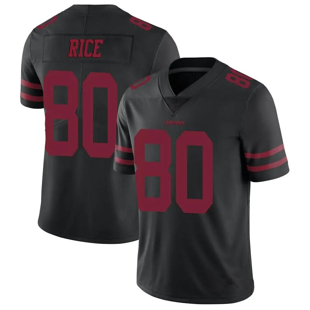 harde SF.49ers #80 Jerry Rice Player Black Vapor Untouchable Limited Throwback Stitched Jerseys