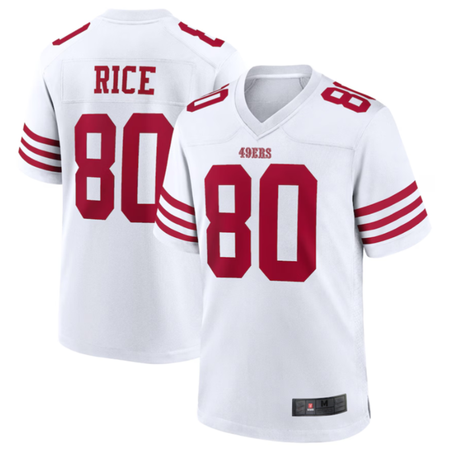 harde SF.49ers #80 Jerry Rice White Retired Player Game American Stitched Jersey