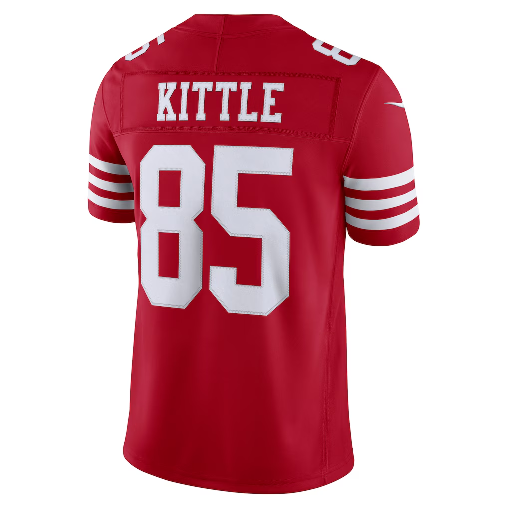 harde SF.49ers #85 George Kittle Scarlet Team Vapor F.U.S.E. Stitched Limited Jerseys