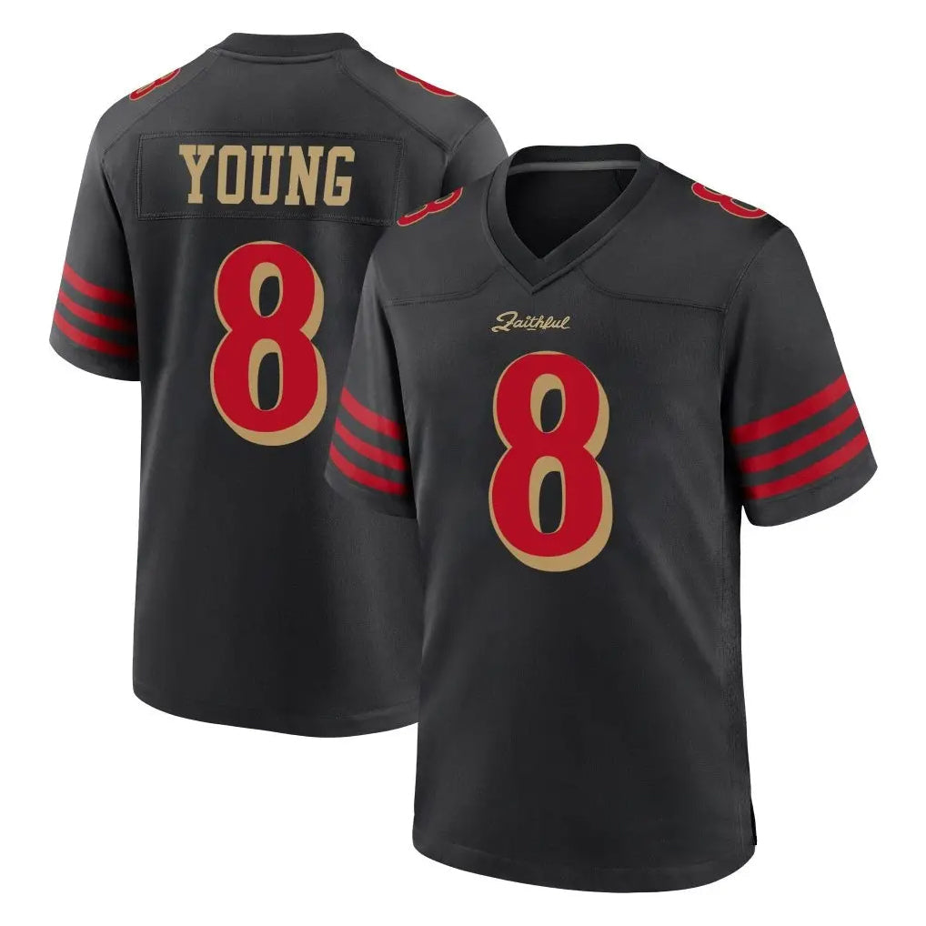 harde SF.49ers #8 Steve Young Player Black Rivalries Collection Game Stitched Jerseys